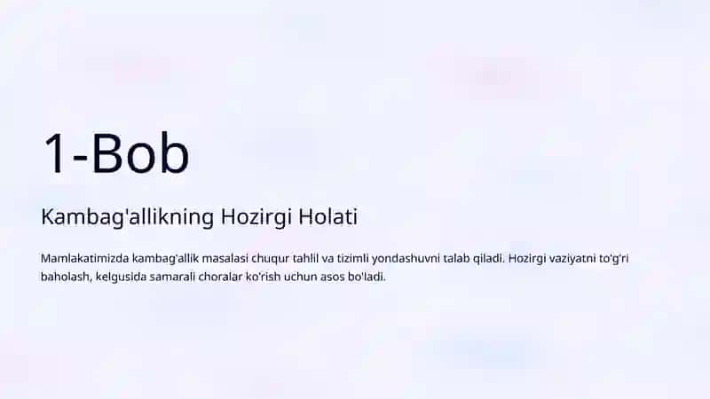 Kambag'allik Darajasi va Uni Kamaytirish Yo'llari 2