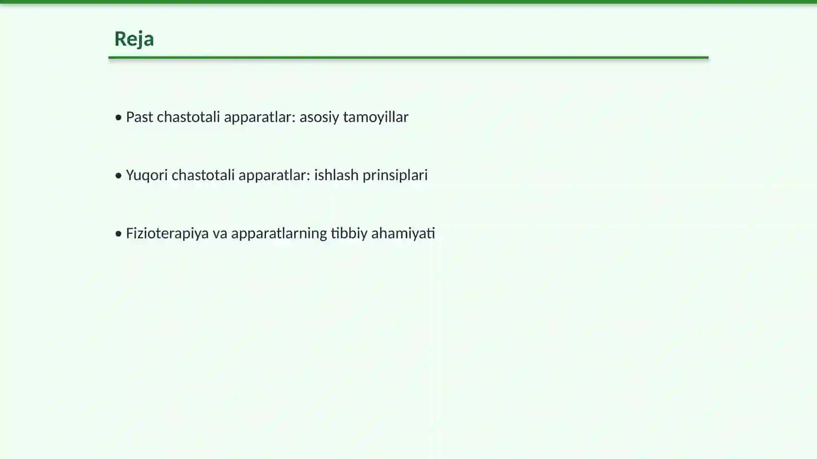 Past va yuqori chastotali (fizioterapevtik apparatlar. Ularni ishlashining fizik asoslari 2
