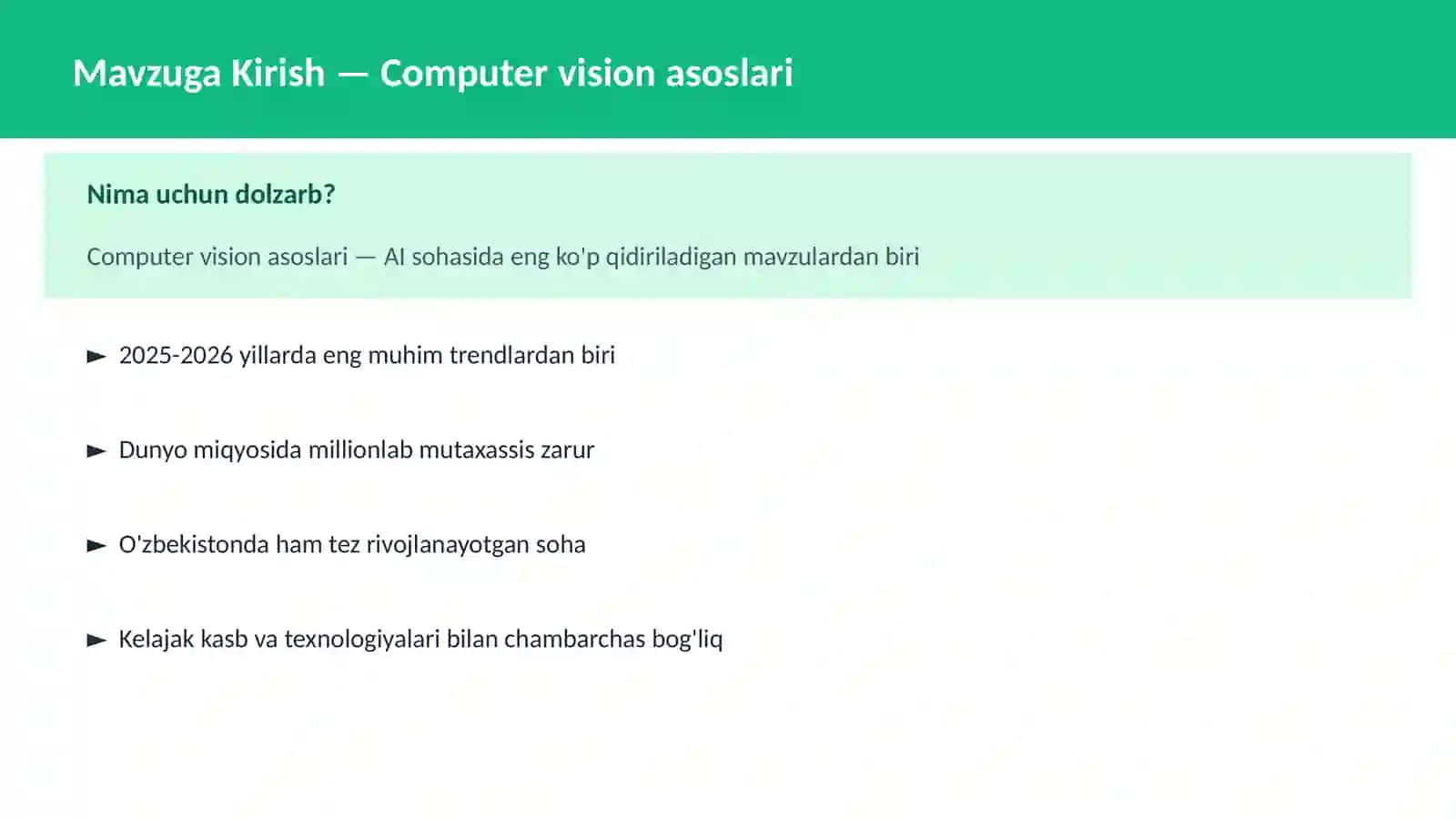 Computer vision asoslari 2