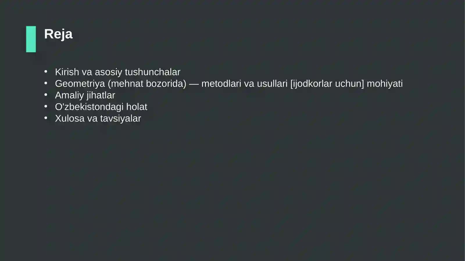 Geometriya (mehnat bozorida) — metodlari va usullari [ijodkorlar uchun] 2