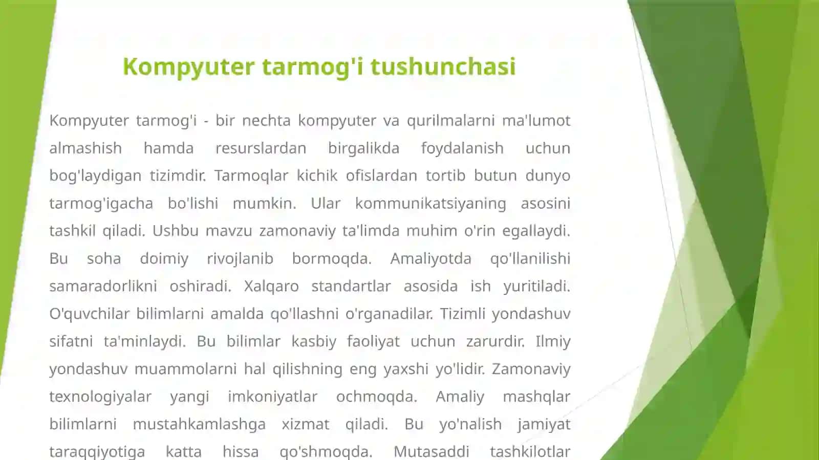 Kompyuter tarmog'i tushunchasi 2