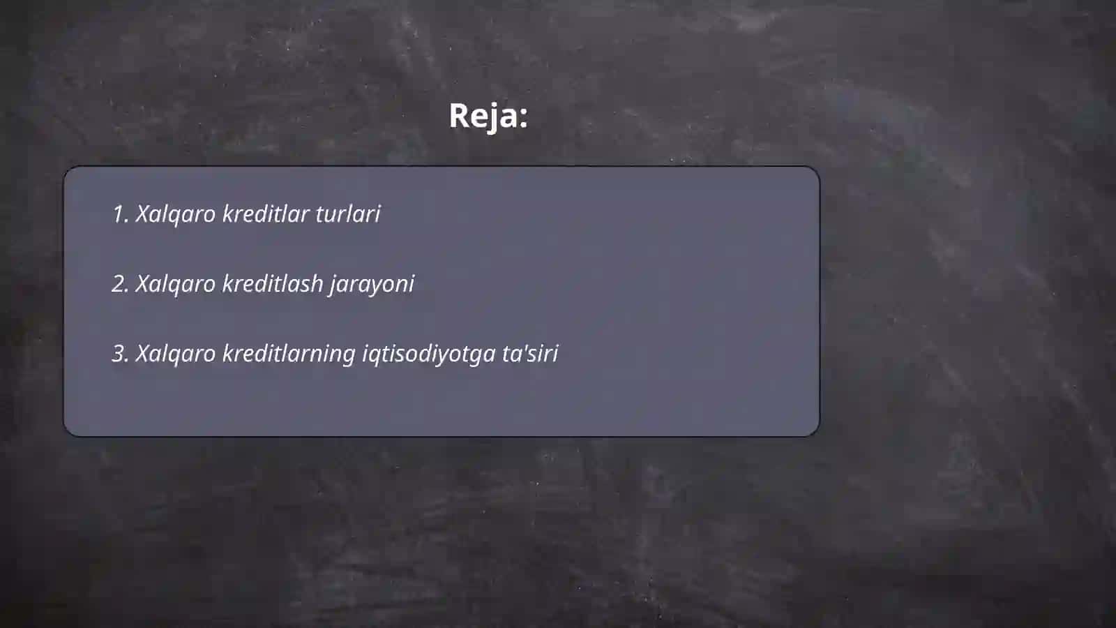 Xalqaro kreditlar 2