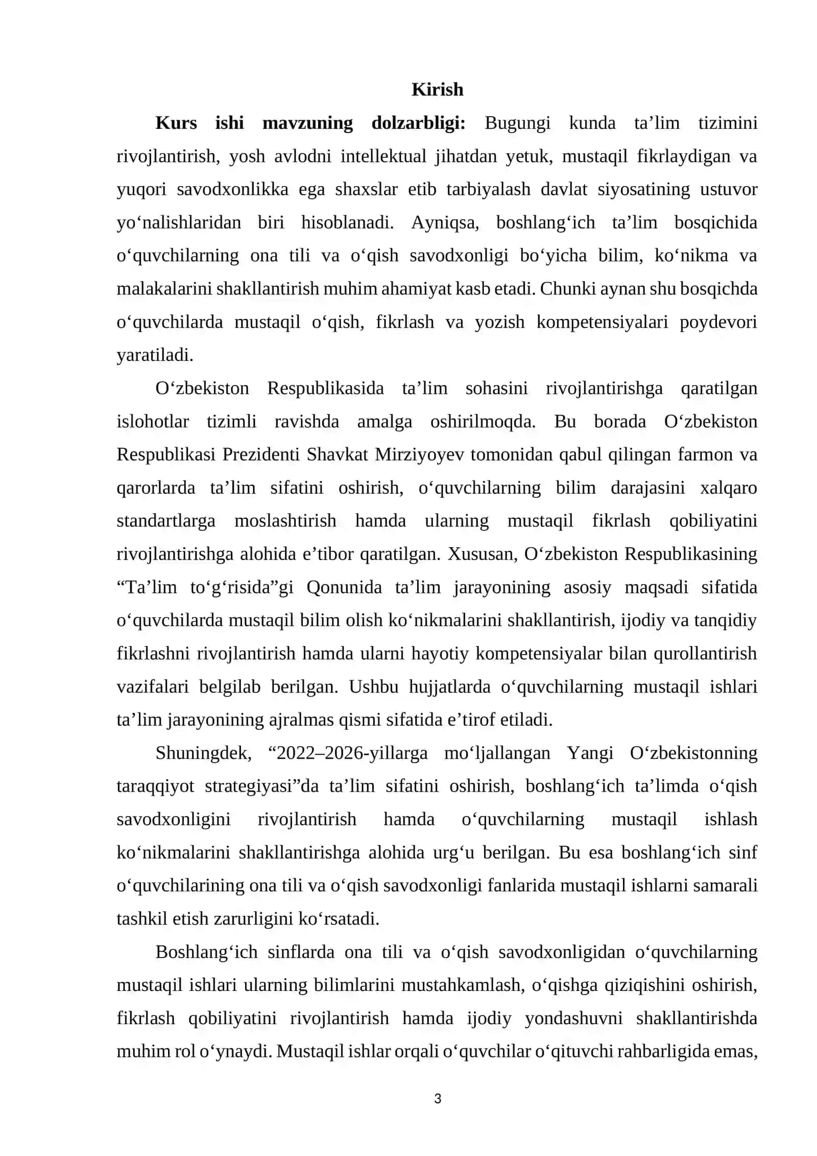 Boshlang‘ich sinflarda ona tili va o‘qish savodxonligidan o‘quvchilarning mustaqil ishlari 2