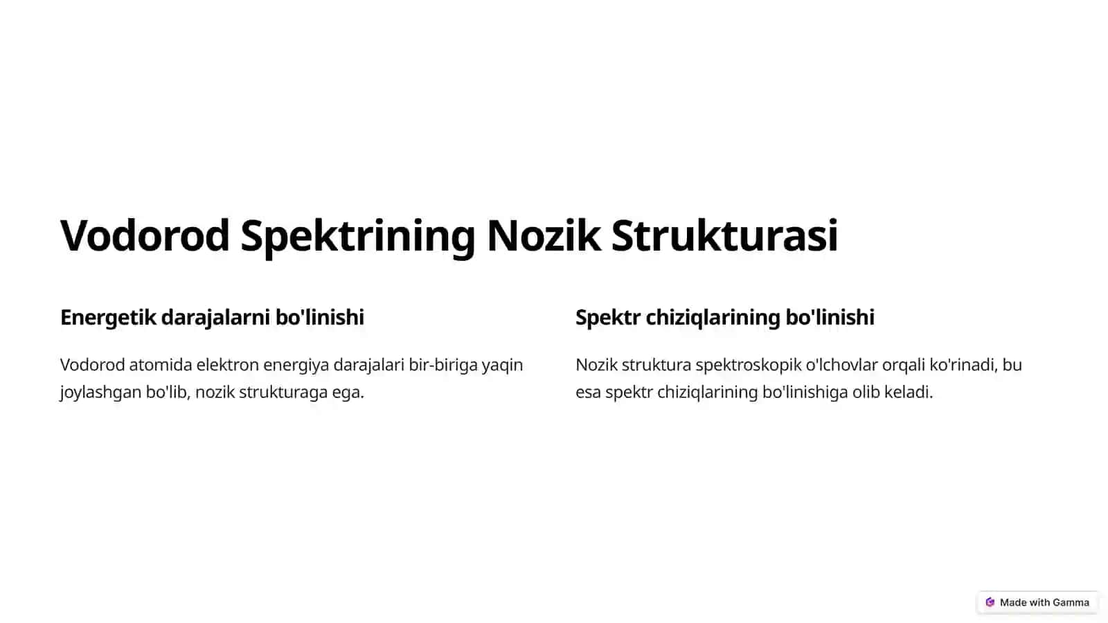 Vodorod va Vodorodsimon Atomlar Spektrining Nozik Strukturasi 2