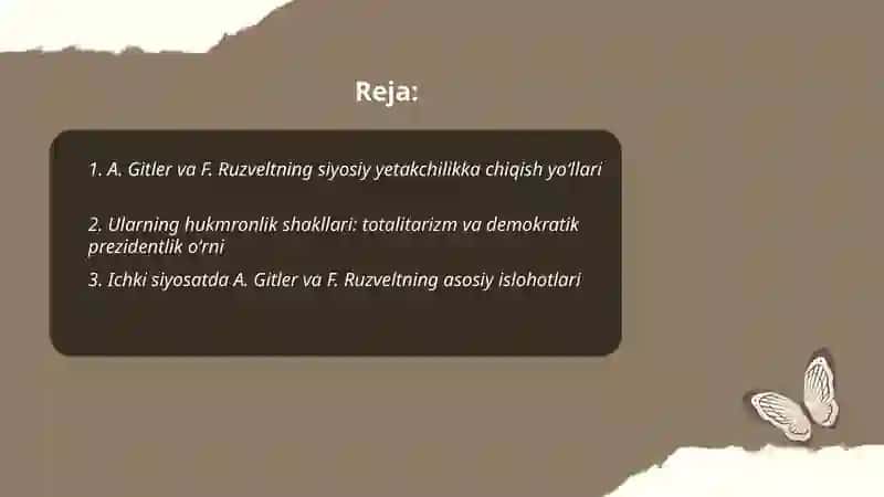 A. Gitler va F. Ruzveltning siyosiy hayotidagi oʻrni 2