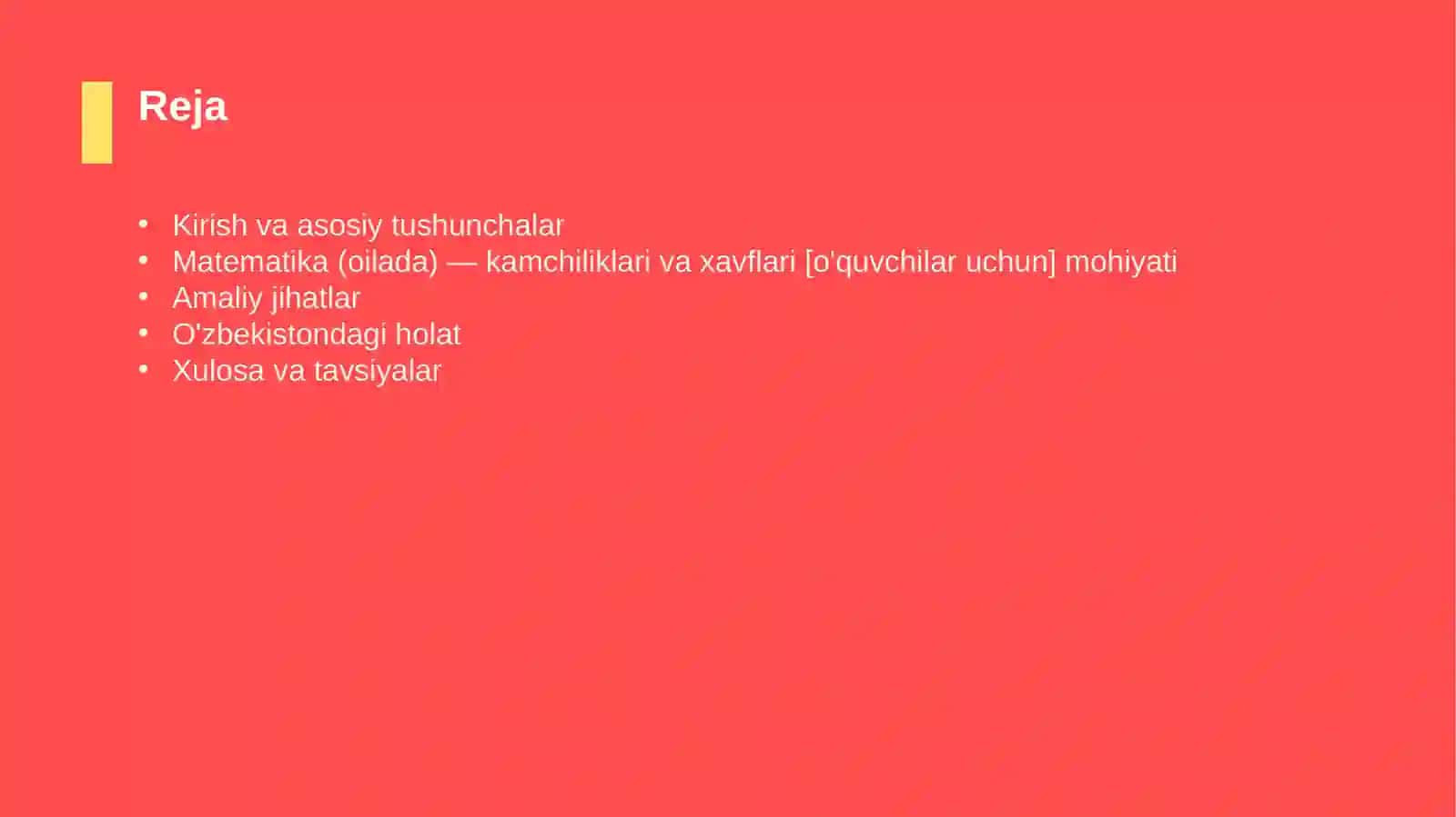 Matematika (oilada) — kamchiliklari va xavflari [o'quvchilar uchun] 2