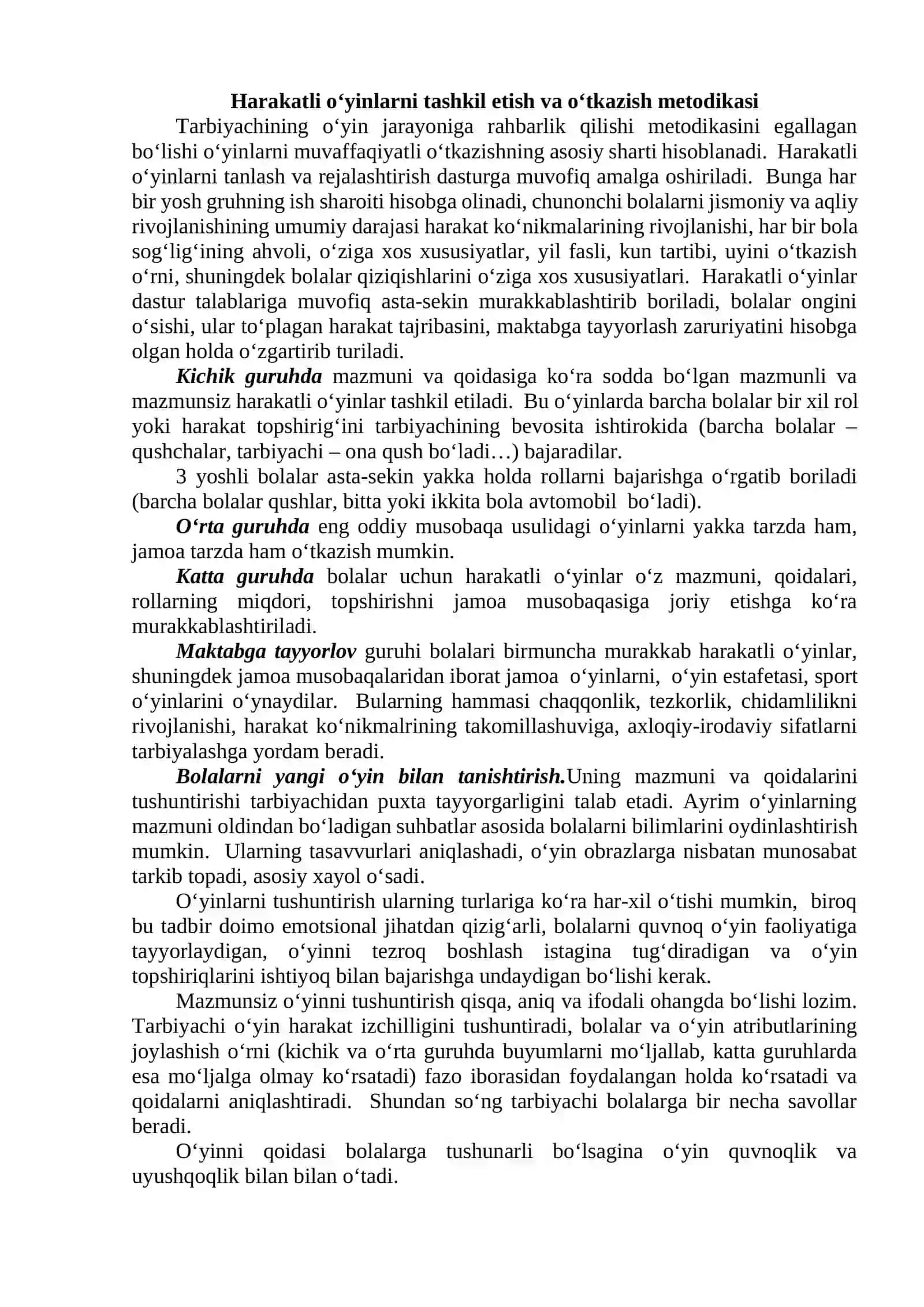 Sport va harakatli o'yinlarni o'qitish metodikasi 2
