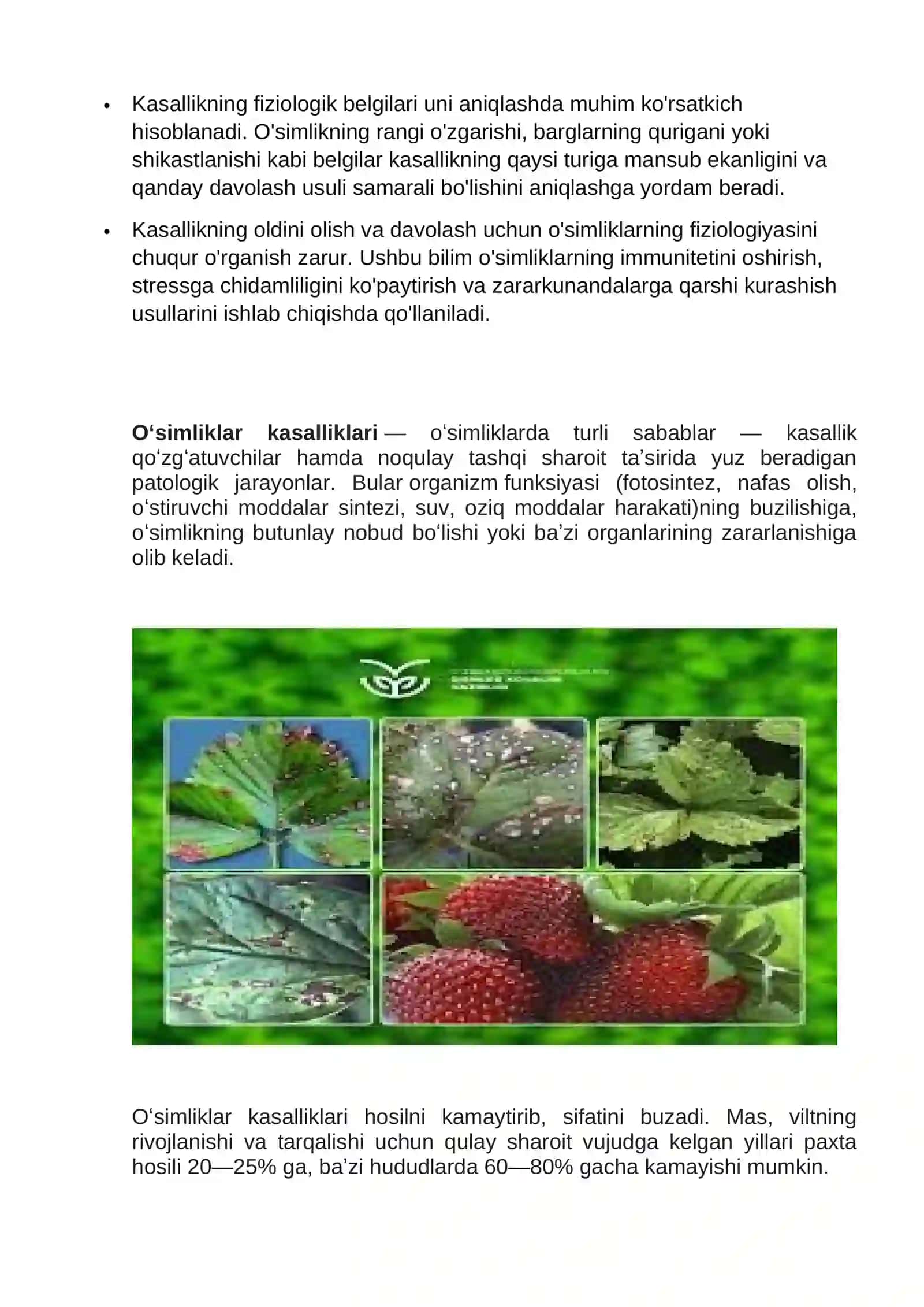 Kasal o‘simliklar fiziologiyasi 2