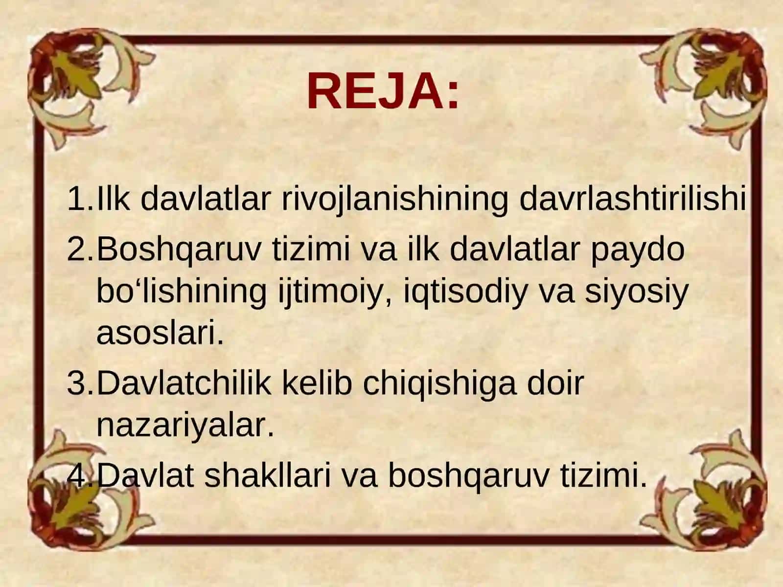 O‘zbekiston davlatchiliginingshakllanish asoslari 2
