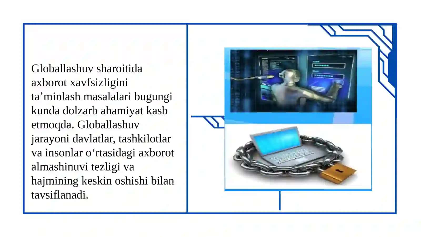 Globallashuv sharoitida axborot xavfsizligini ta’minlash masalalari 2
