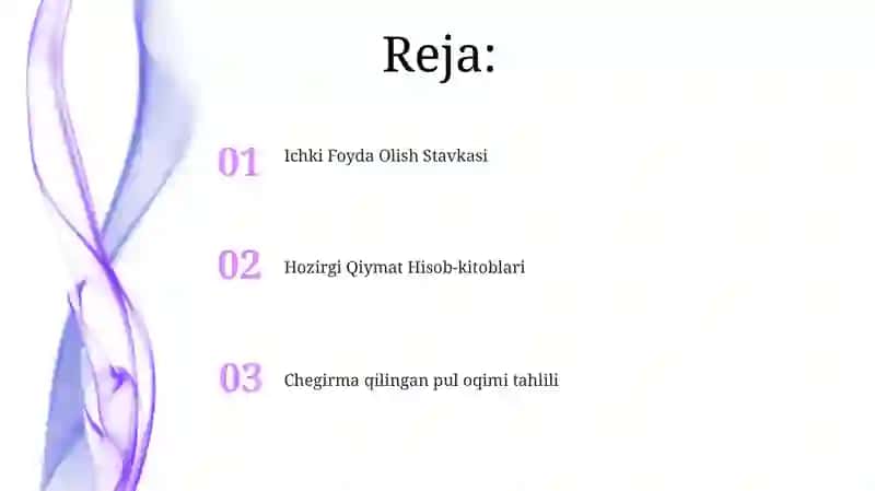 Yillik Sof Hozirgi Qiymat 2