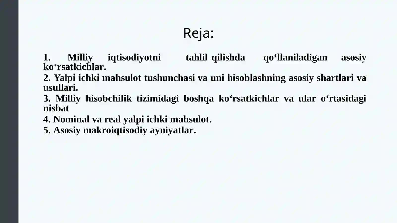 Asosiy makroiqtisodiy ko`rsatkichlar 2