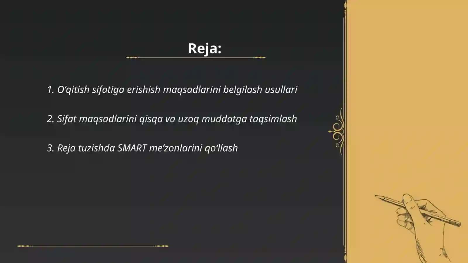 Oʻqitish sifatiga erishish maqsadlarini belgilash 2