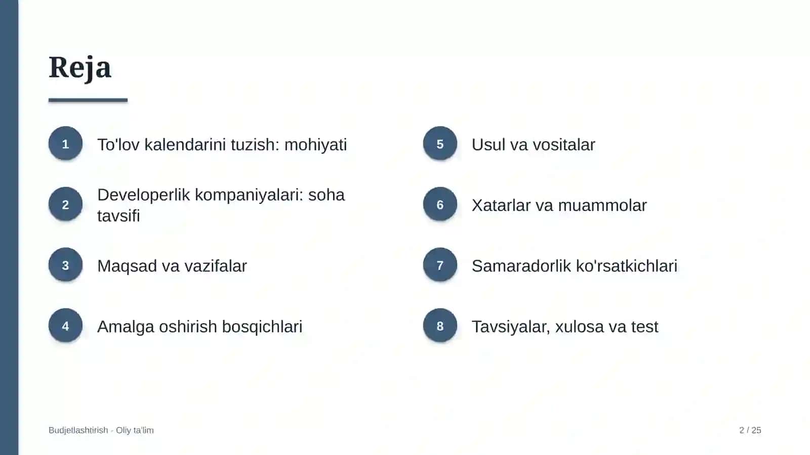 developerlik kompaniyalarida to'lov kalendarini tuzish 1000 2