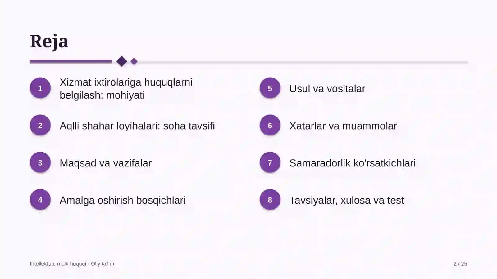 Aqlli shahar loyihalarida xizmat ixtirolariga bo'lgan huquqlarni belgilash 2