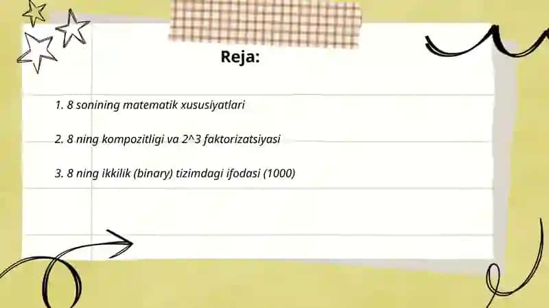 8 soni va raqami 2