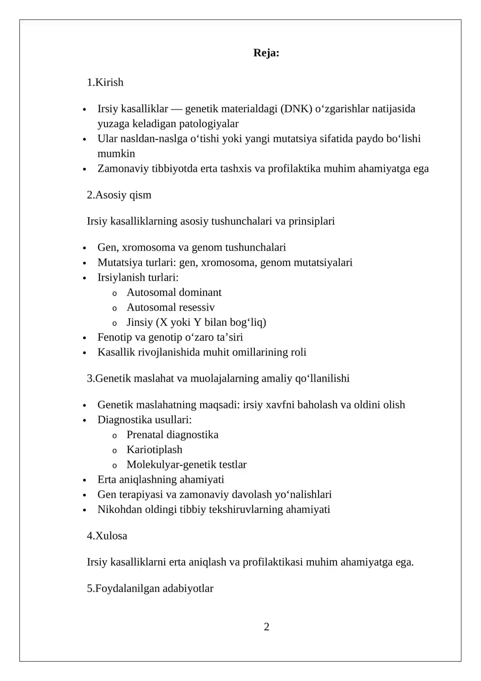 IRSIY KASALLIKLAR PROFILAKTASI PRINSIPLARI 2