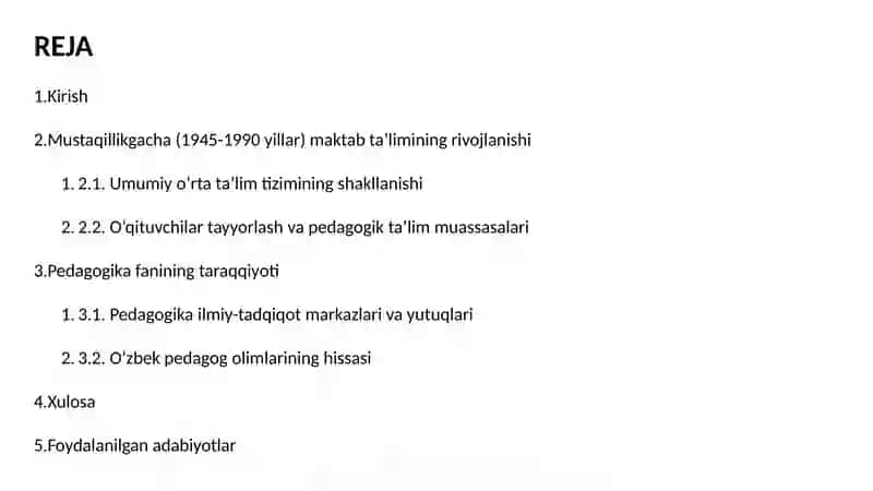 Mustaqillikgacha (1945-1990) bo’lgan yillarda O’zbekistonda  maktab va pedagogika fanining taraqqiyoti. 2
