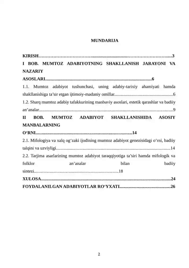 Mumtoz adabiyotning shakllanishidagi asosiy omillar: mifalogiya, xalq og‘zaki ijodi va tarjima asar 2
