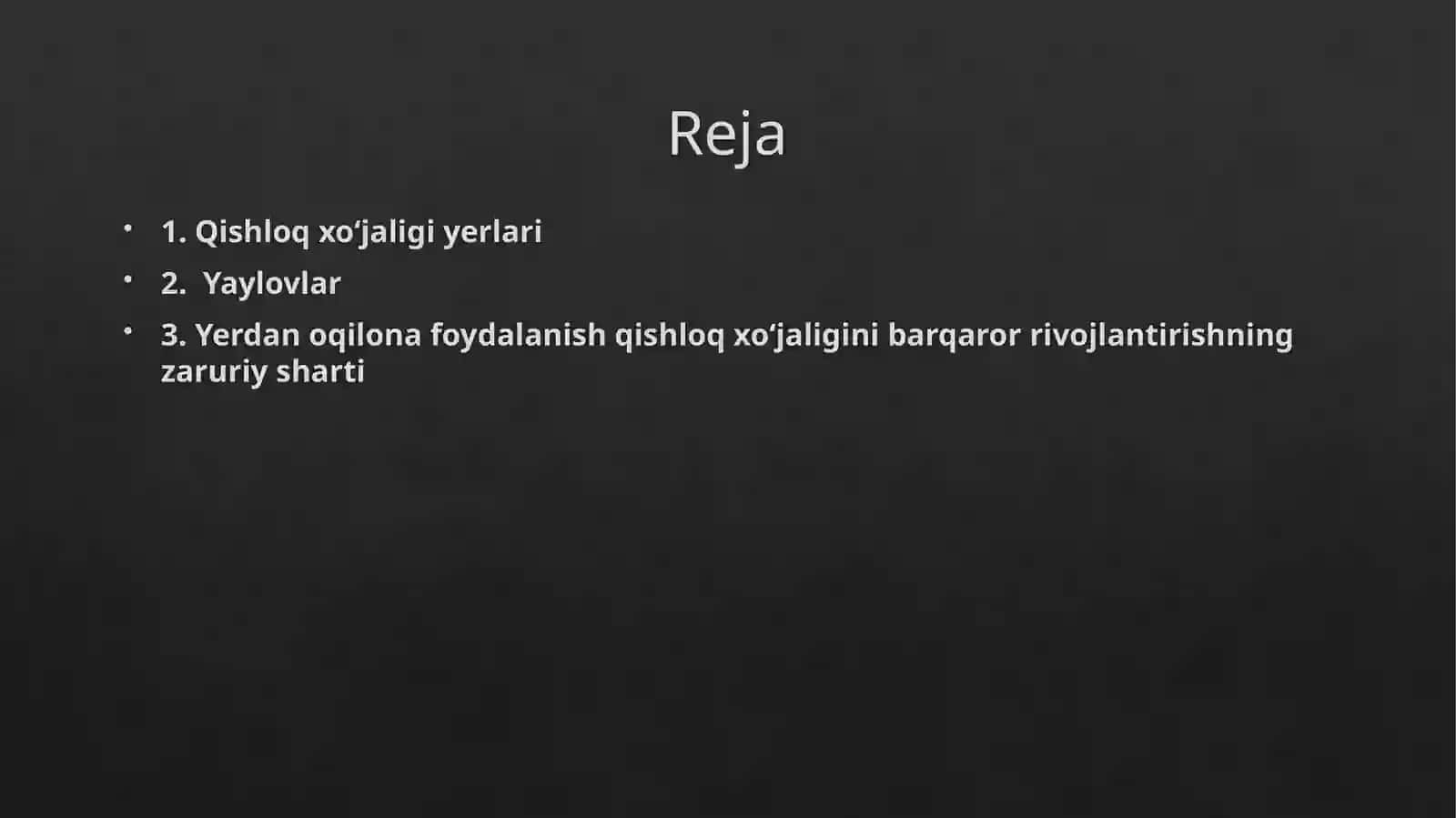 Qishloq xo’jaligida yerdan oqilona foydalanish 2