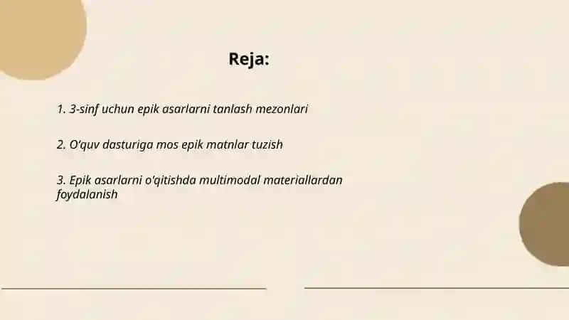 Epik asarlarni tanlash metodik tavsiyalar (3-sinf) 2
