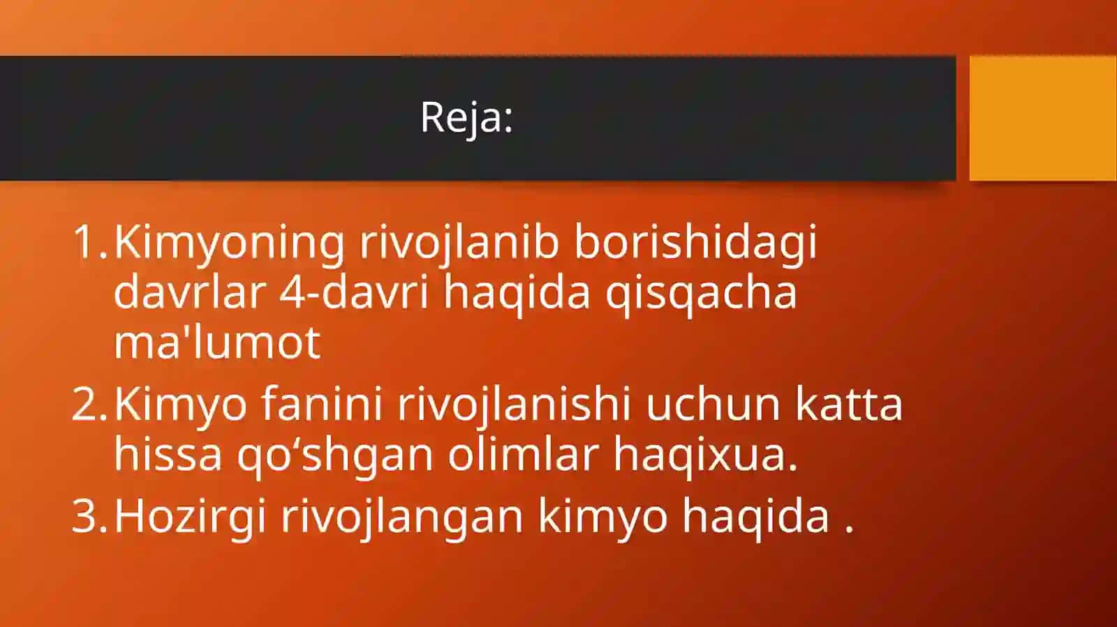 Kimyoning rivojlanish tarixi 2