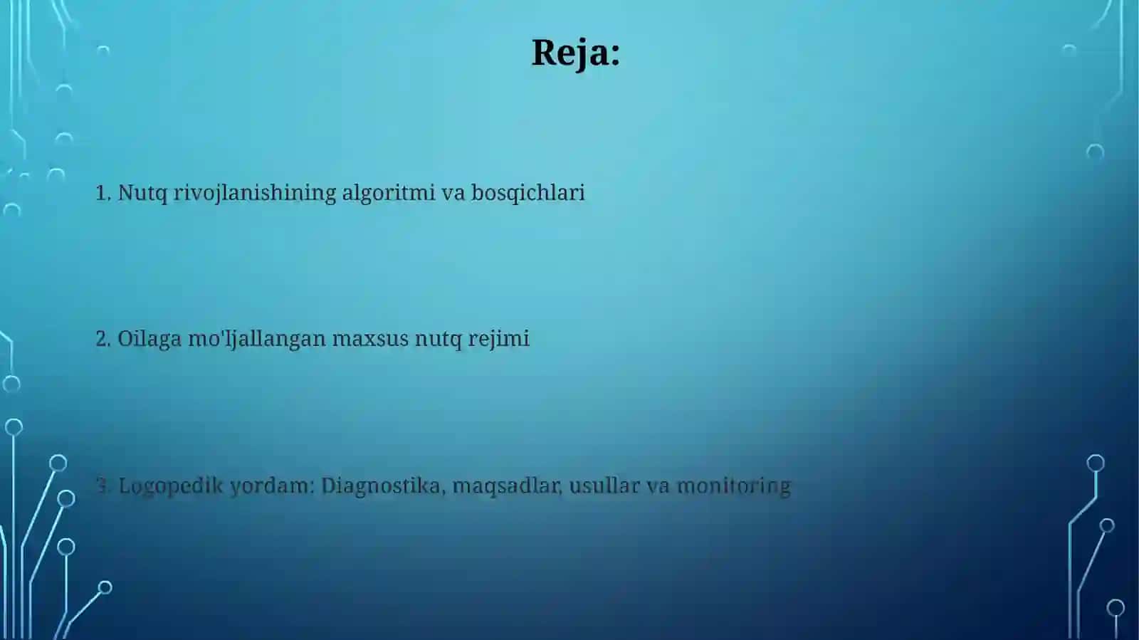 Logopedning oilaga maxsus nutq tartibi 2
