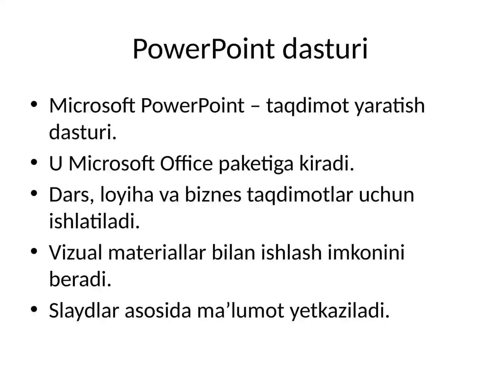 PowerPoint dasturi 2