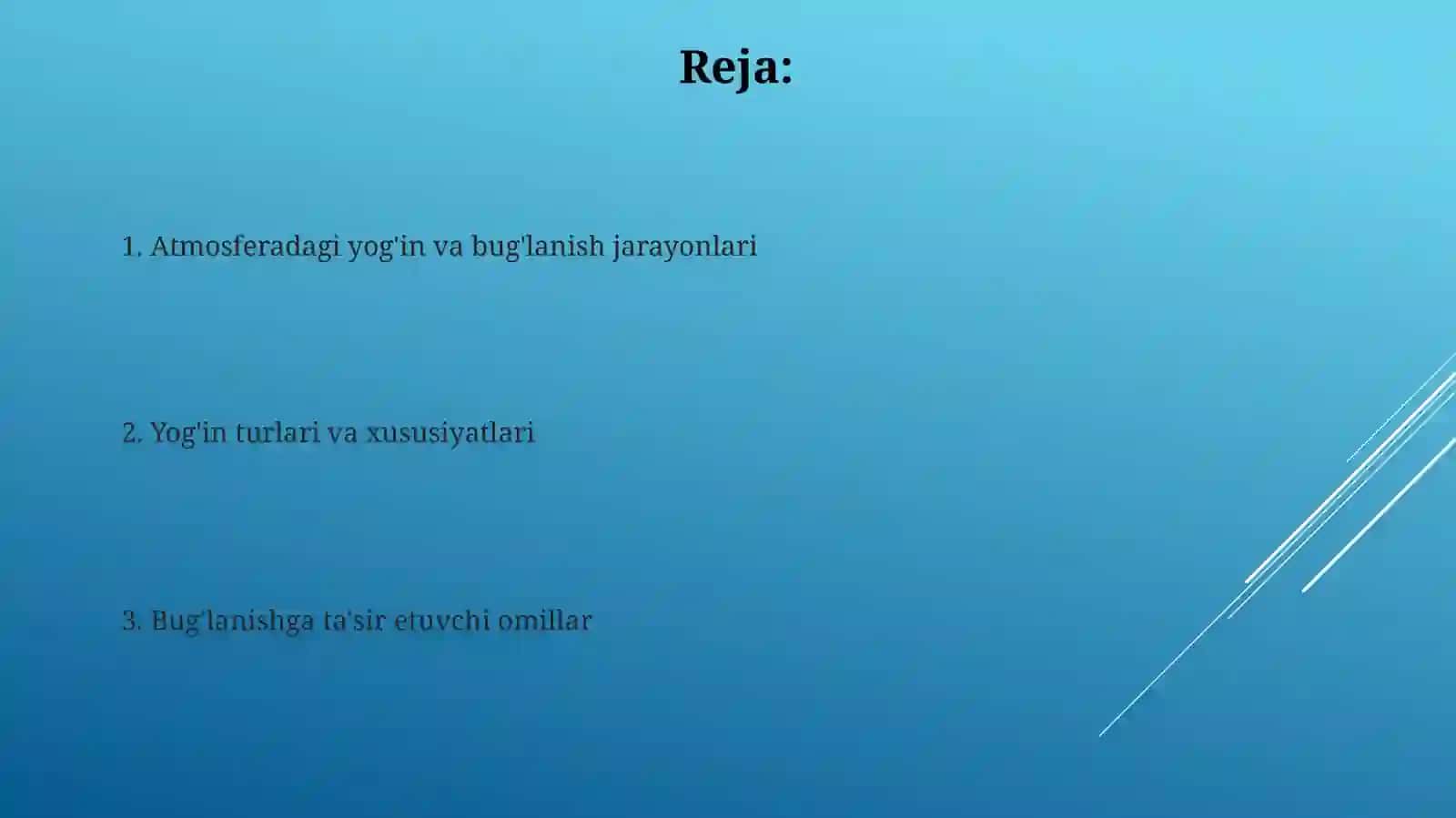 Atmosferadagi yog'inlar va bug'lanish 2