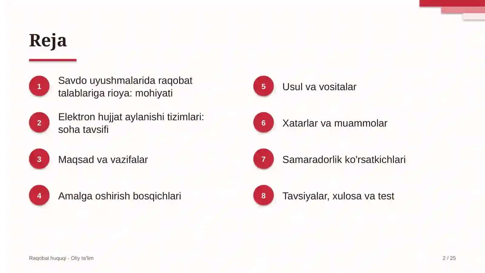 Elektron hujjat aylanishi tizimlarida savdo uyushmalari faoliyatida raqobat talablariga rioya qilish 2