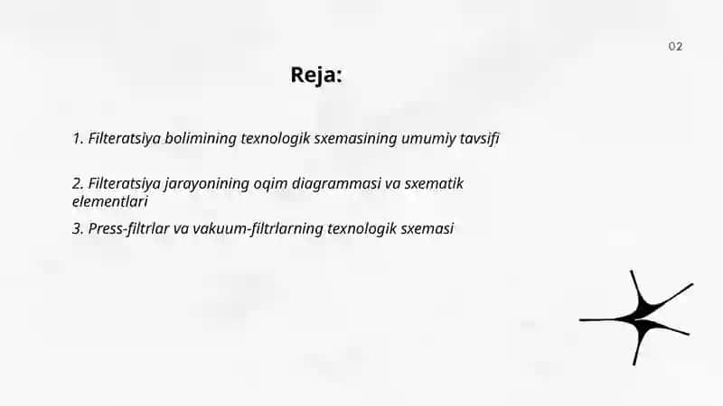 Filteratsiya bolimining texnologik sxemasi 2