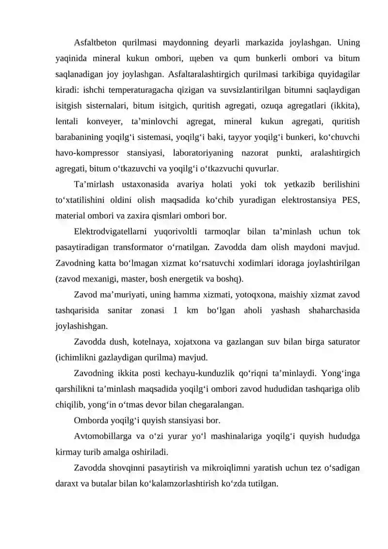 Asfaltbeton zavodining bosh rejasini tuzish 2