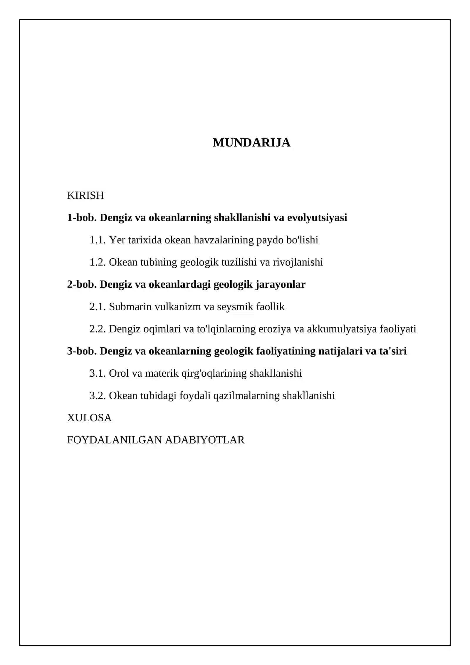 Dengiz va Okyenlarning geologik faoliyati 2