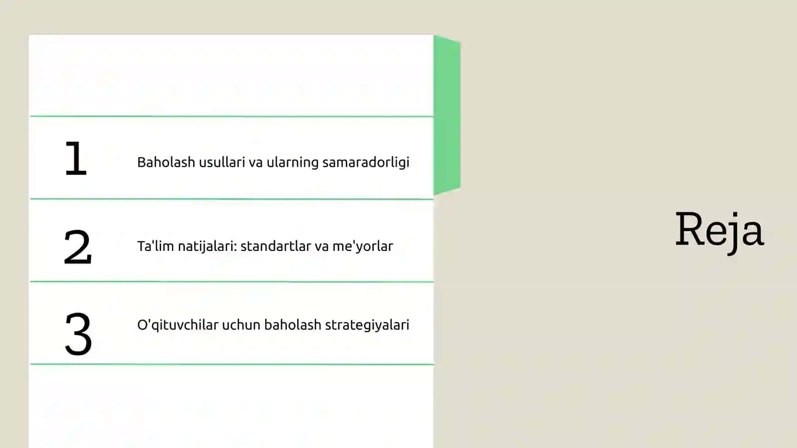 Baholash usullari va ularning samaradorligi 2