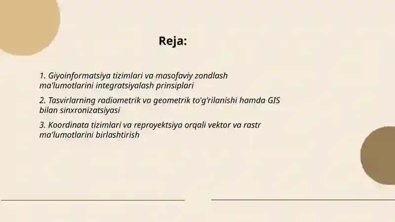 Giyoinformatsiya tillariva masofaviy zondlash maʼlumotlarini birlashtirish 2