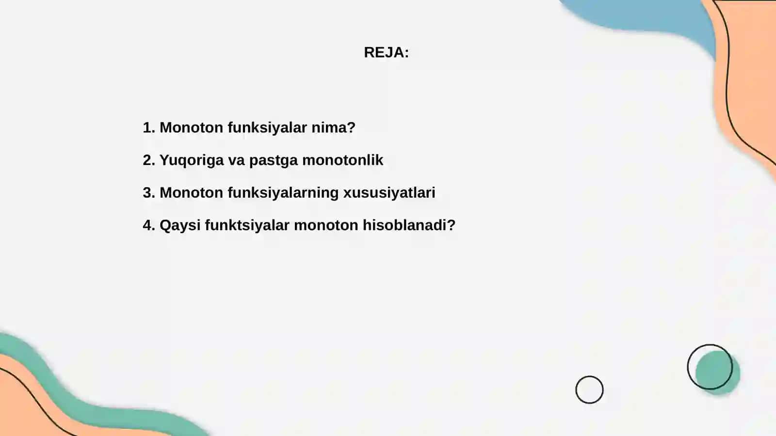 Monoton funksiyalar 2