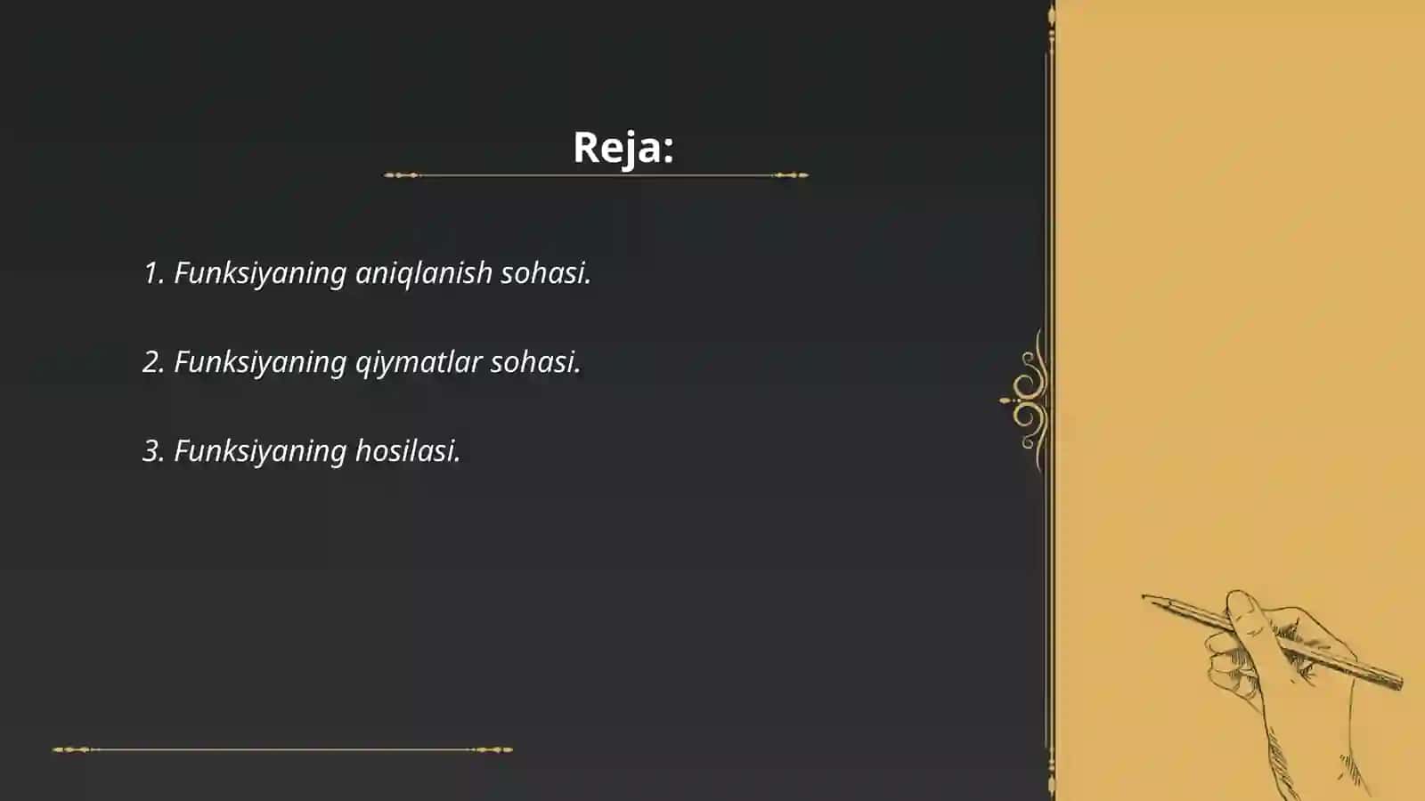 SEGMENTDA FUNKSIYANING ENG KATTA VA ENG KICHIK QIYMATLARINI IZLASH 2