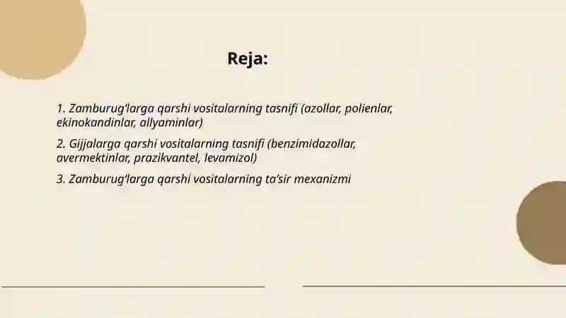 Zamburug‘larga qarshi vositalar. Gijjalarga qarshi vositalar 2