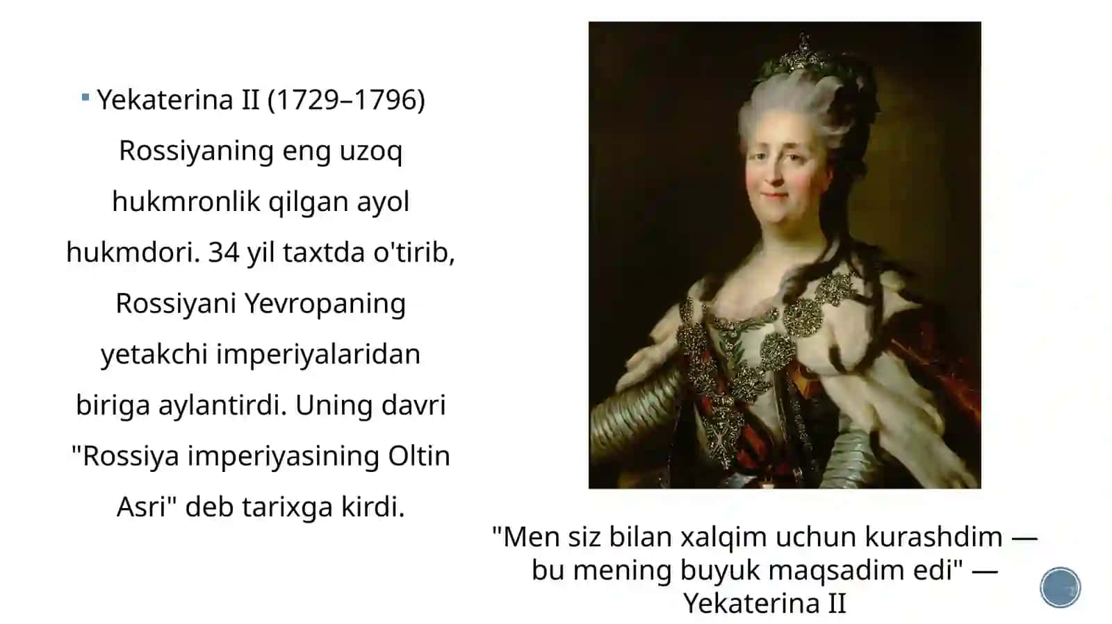YEKATERINA II NING MA'RIFATLI BOSHQARUVI 2