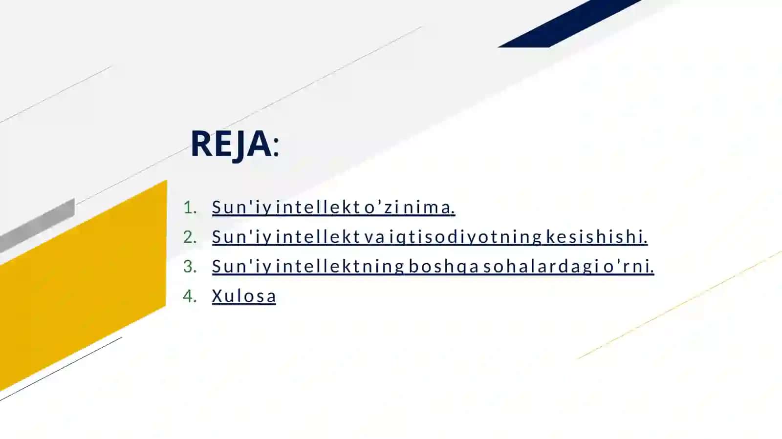 Sun’iy intellektning iqtisodiy tarmoqlarda qo’llanishi 2
