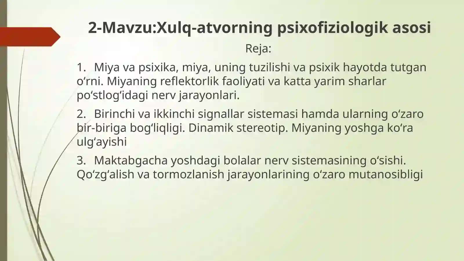 Xulq-atvorning psixofiziologikasi 2