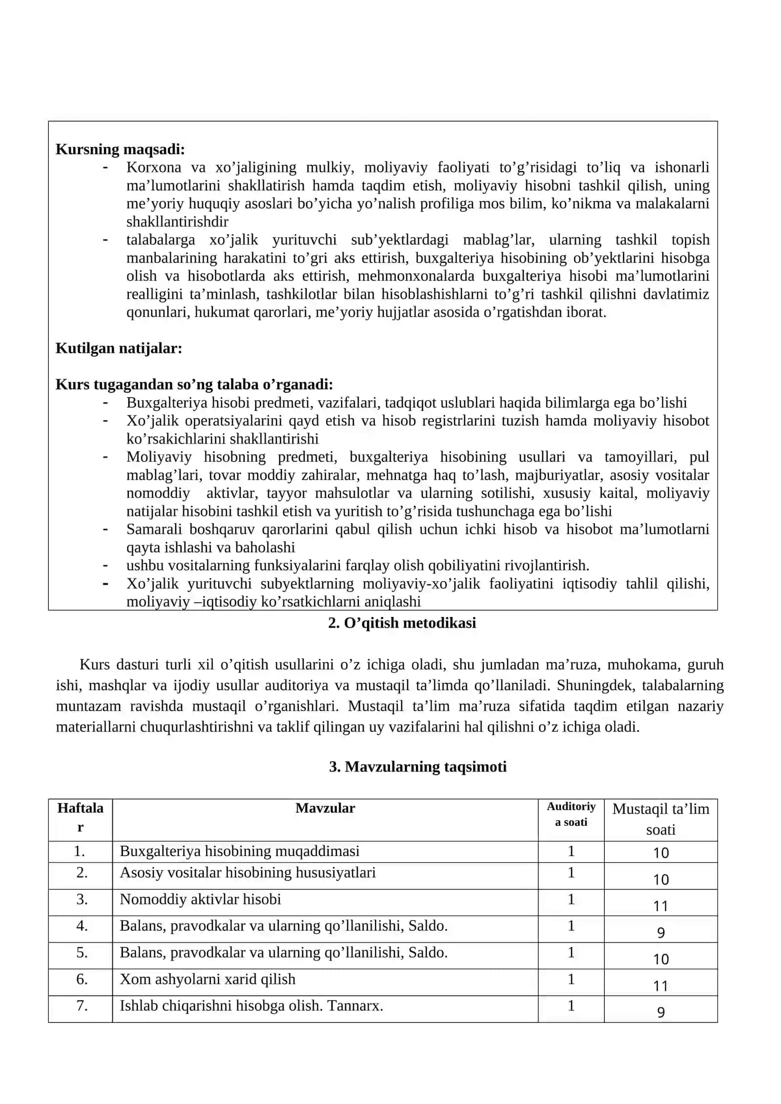 Turizm va mehmonxona xo’jaligi buxgalteriya ( Accounting in tourism and hotel) 2