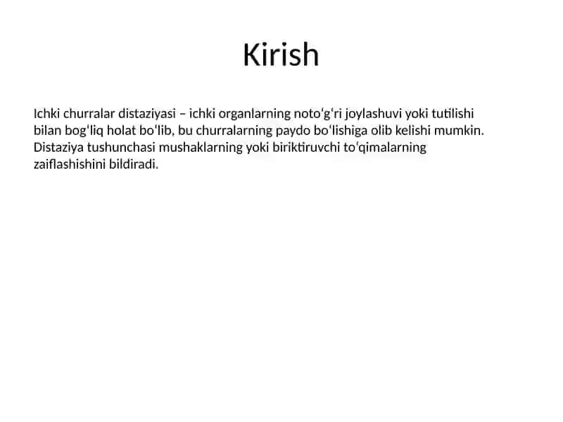 Ichki Churralar Distaziyasi 2