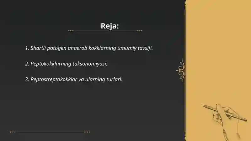 Shartli patogen anaerob kokklarni (peptokokklar, peptostreptokokklar,veylonellalar)xirurgik va ginekologik kasalliklardagi ahamiyati. Qandli diabetda uchraydigan infeksiyalar,patogenez, laboratoriya tashxisi 2