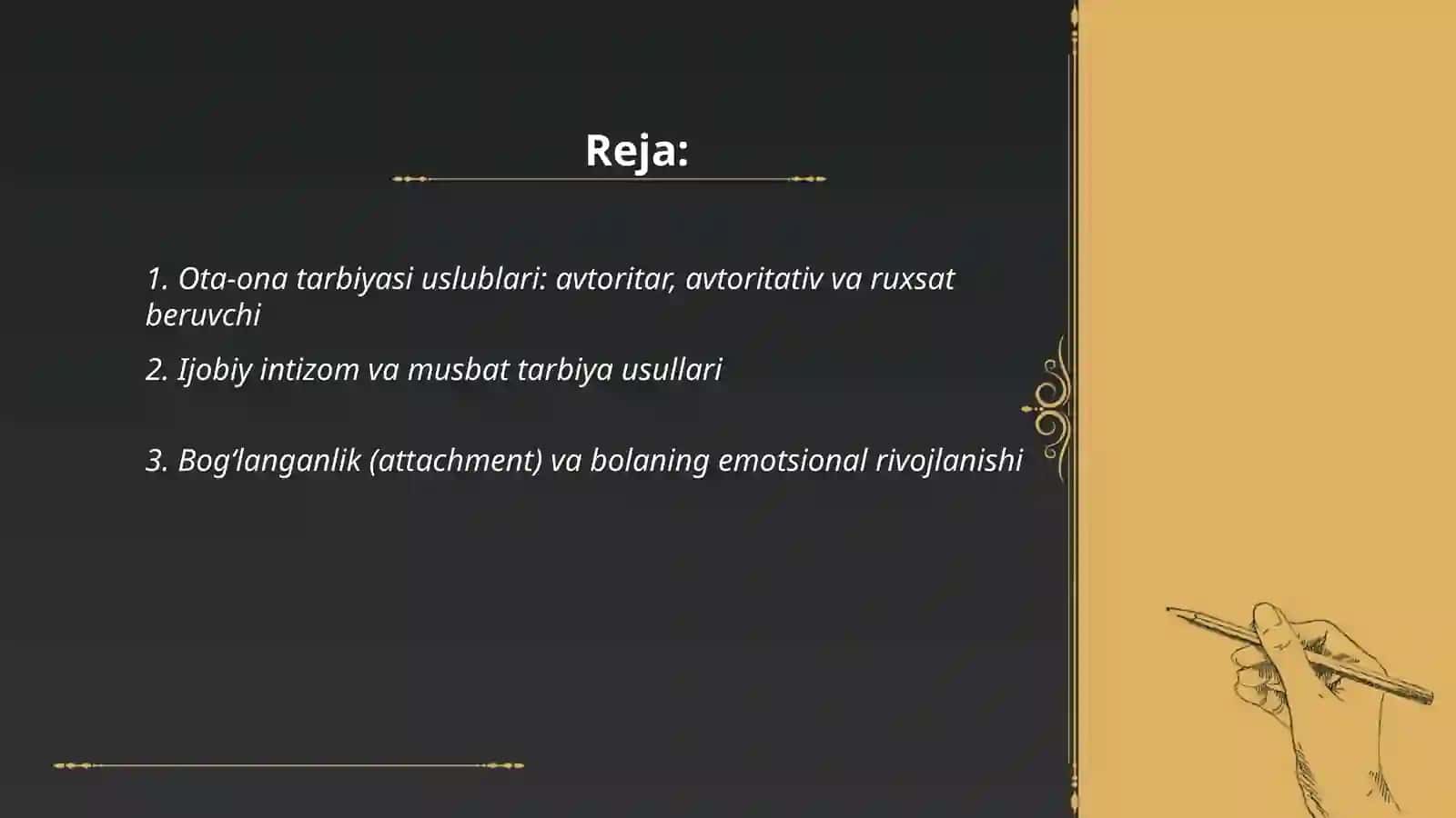 Oilada farzand tarbiyasi usullari, qadriyatlar va zamonaviy texnologiyalarning ta’siri 2