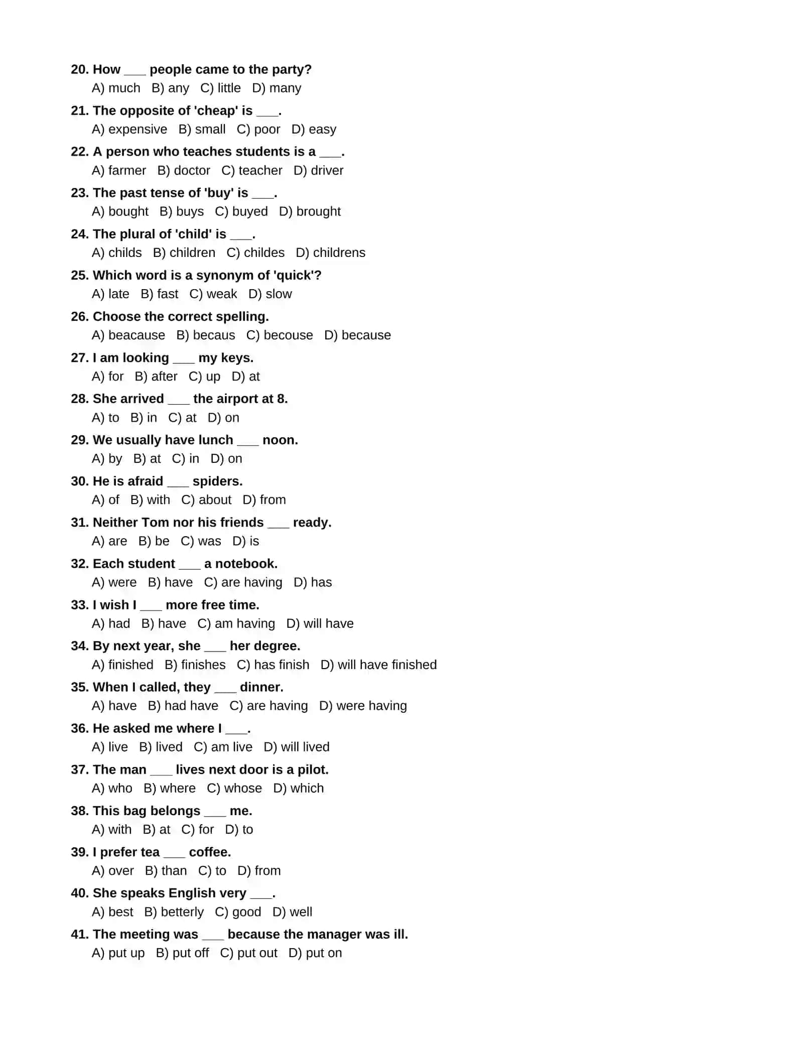 500 ENGLISH LANGUAGE TESTS 2