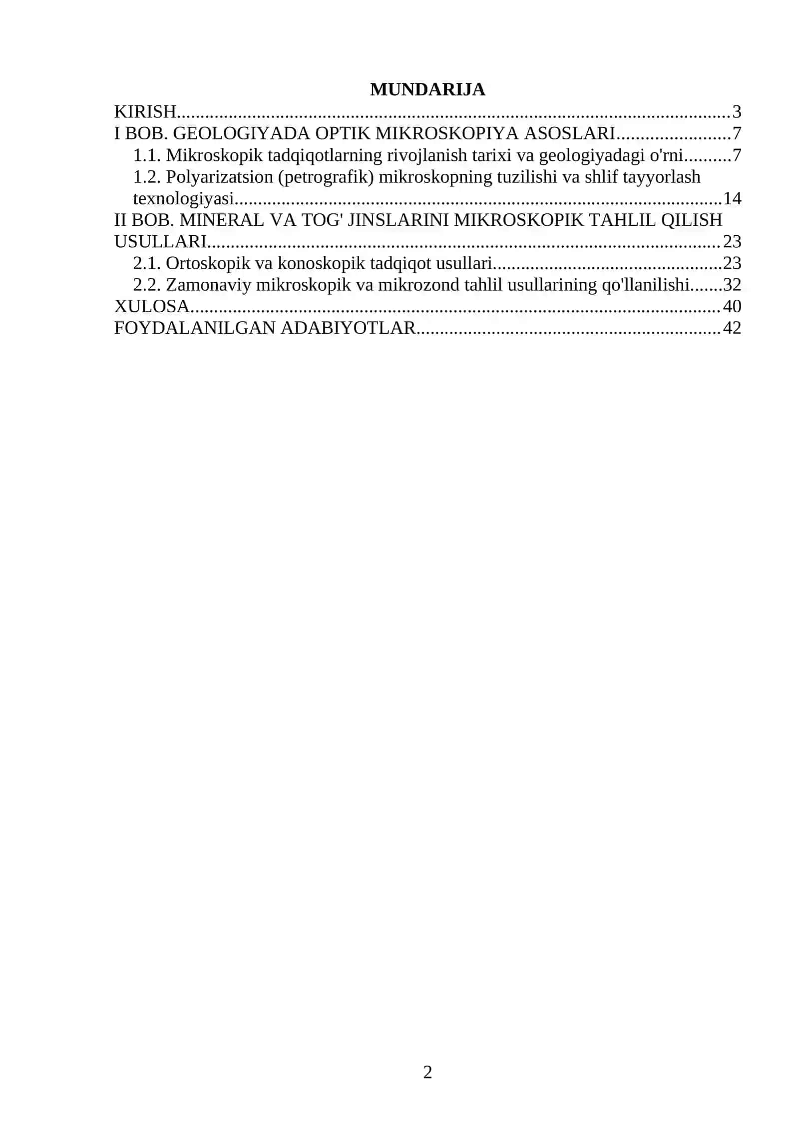 Geologiyada mikroskop tahlil usullari 2