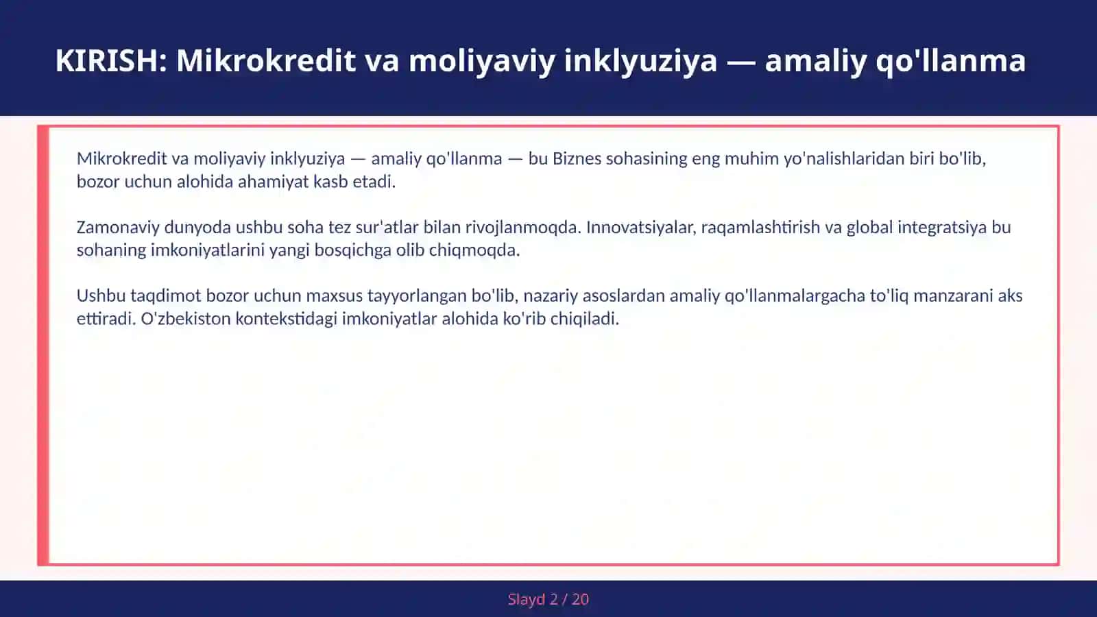 Mikrokredit va moliyaviy inklyuziya — amaliy qo'llanma 2