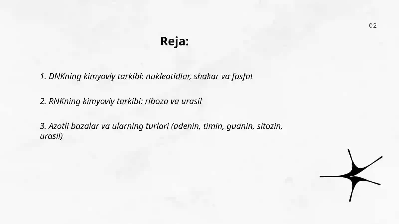 DNK va RNK ning kimyoviy tuzilishi va biologik ahamiyati 2