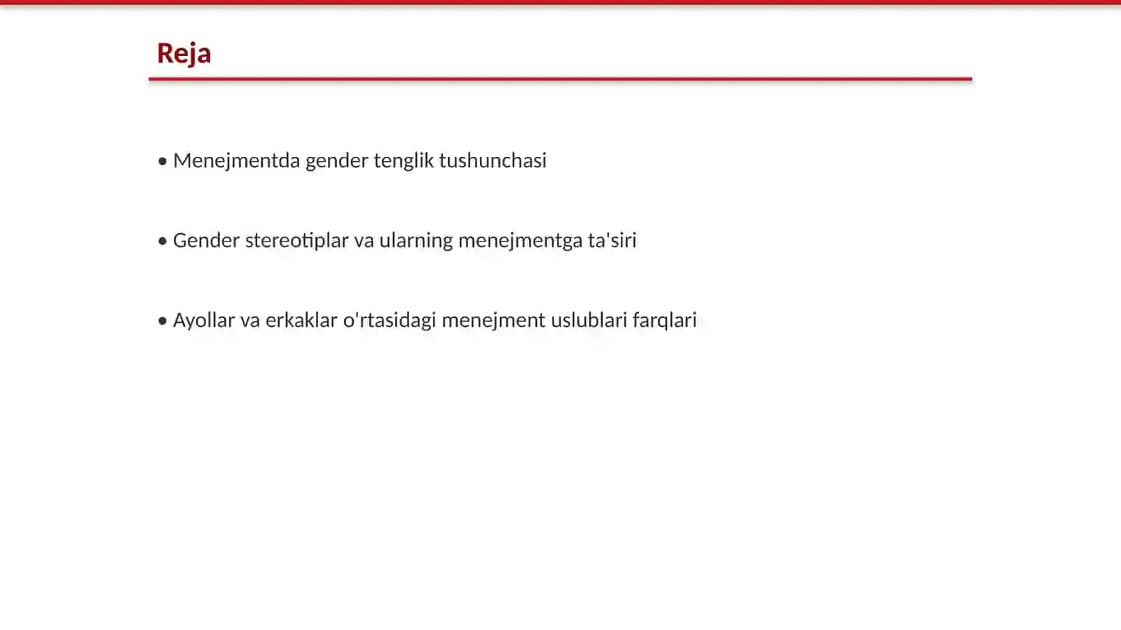 Menejmentning gender jihatlari 2